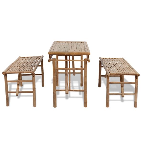 Mesa de cerveja com 2 bancos 100 cm bambu - Image 4