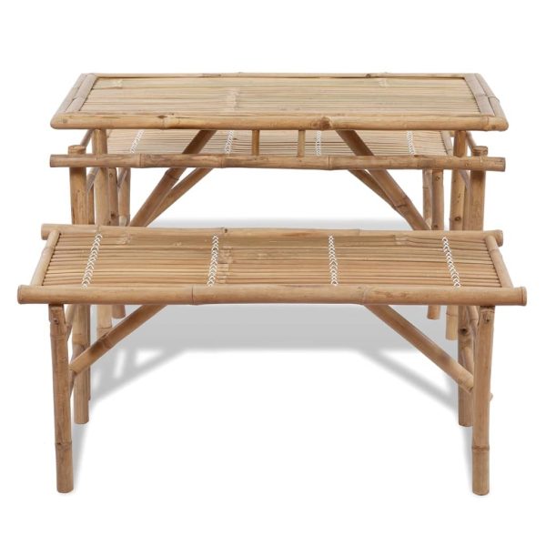 Mesa de cerveja com 2 bancos 100 cm bambu - Image 5