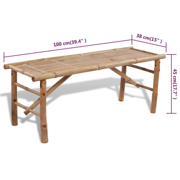 Mesa de cerveja com 2 bancos 100 cm bambu - Image 6