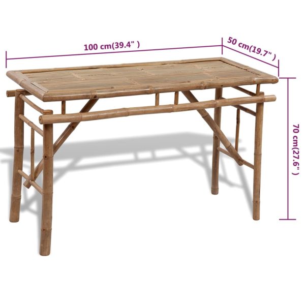 Mesa de cerveja com 2 bancos 100 cm bambu - Image 7