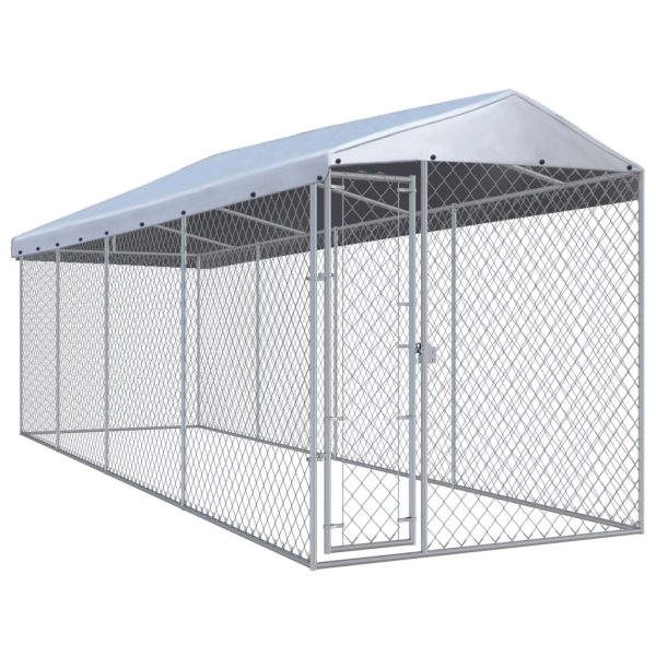 Canil de exterior com telhado 760x190x225 cm - Image 5