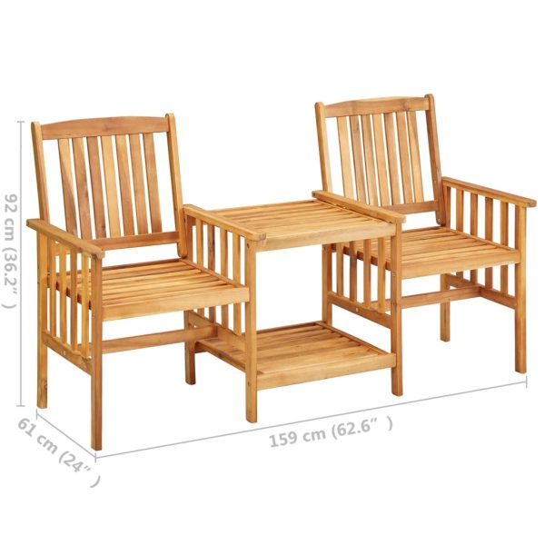 Cadeiras de jardim c/ mesa de centro 159x61x92 cm acácia maciça - Image 7