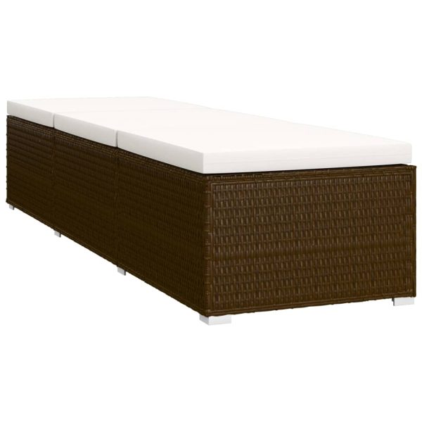 Espreguiçadeira com almofadão e mesa de centro vime PE castanho - Image 5