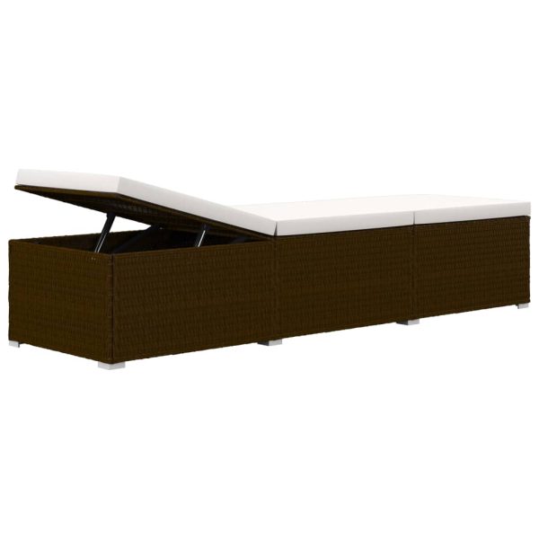 Espreguiçadeira com almofadão e mesa de centro vime PE castanho - Image 8