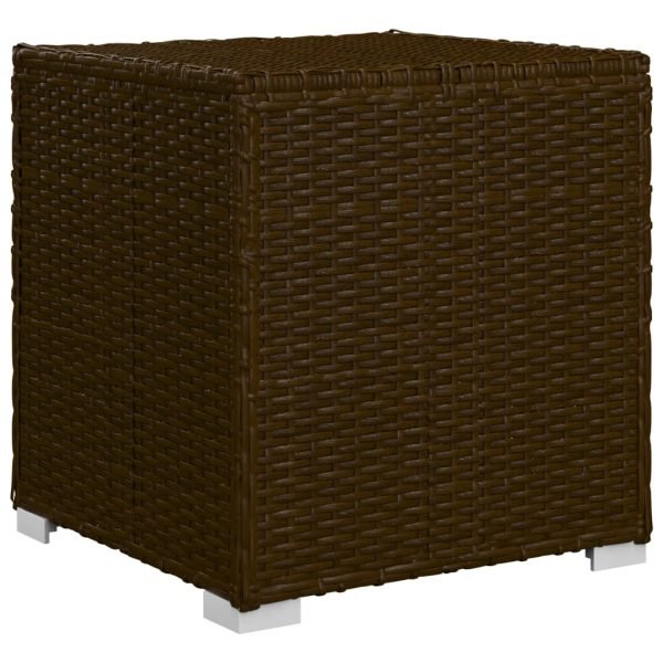 Espreguiçadeira com almofadão e mesa de centro vime PE castanho - Image 11