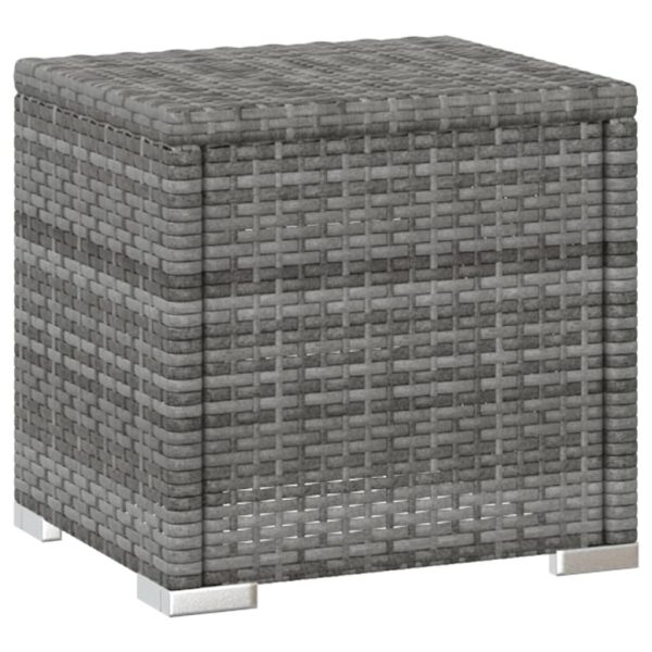 Espreguiçadeira com almofadão e mesa de centro vime PE cinzento - Image 7