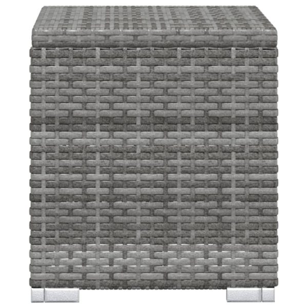 Espreguiçadeira com almofadão e mesa de centro vime PE cinzento - Image 8