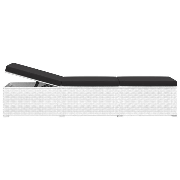 Espreguiçadeira com almofadão e mesa de centro vime PE branco - Image 6