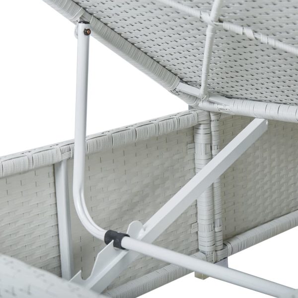 Espreguiçadeira com almofadão e mesa de centro vime PE branco - Image 11