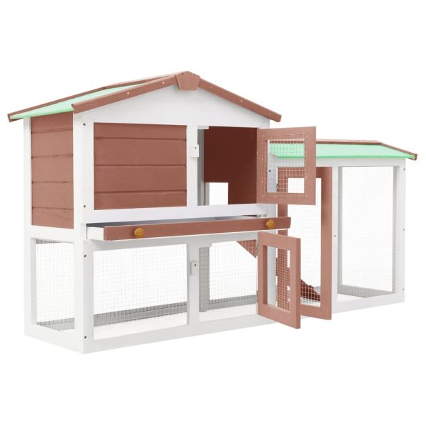 Coelheira exterior grande 145x45x84cm madeira castanho e branco - Image 2