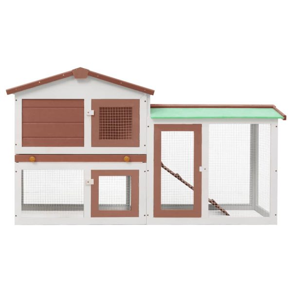 Coelheira exterior grande 145x45x84cm madeira castanho e branco - Image 3
