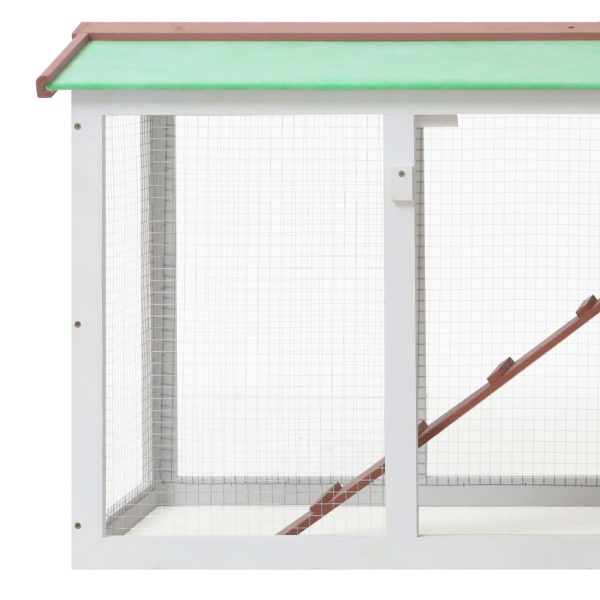 Coelheira exterior grande 145x45x84cm madeira castanho e branco - Image 4