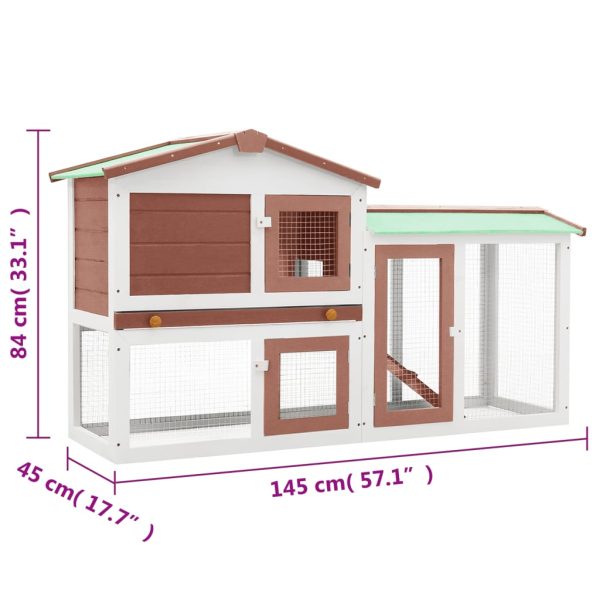 Coelheira exterior grande 145x45x84cm madeira castanho e branco - Image 6