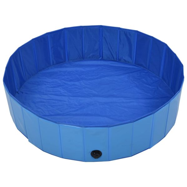 Piscina para cães dobrável 120x30 cm PVC azul - Image 3