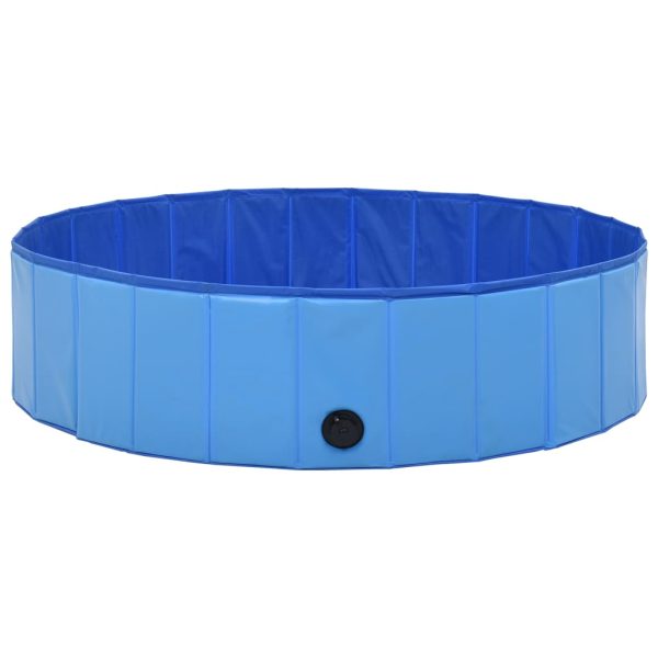 Piscina para cães dobrável 120x30 cm PVC azul - Image 4