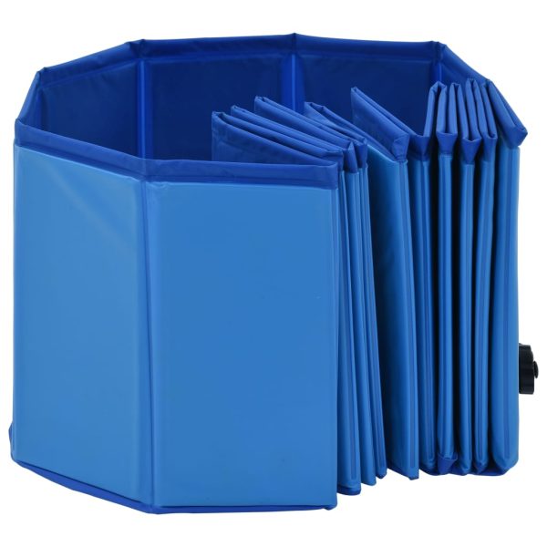 Piscina para cães dobrável 120x30 cm PVC azul - Image 5