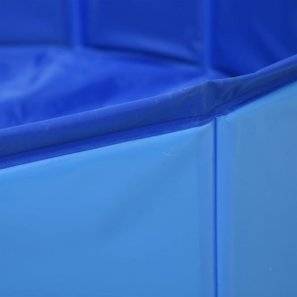 Piscina para cães dobrável 120x30 cm PVC azul - Image 6
