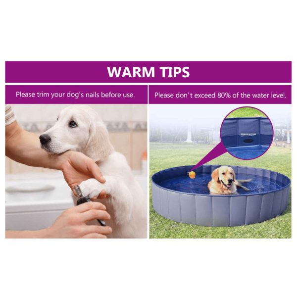 Piscina para cães dobrável 120x30 cm PVC azul - Image 10