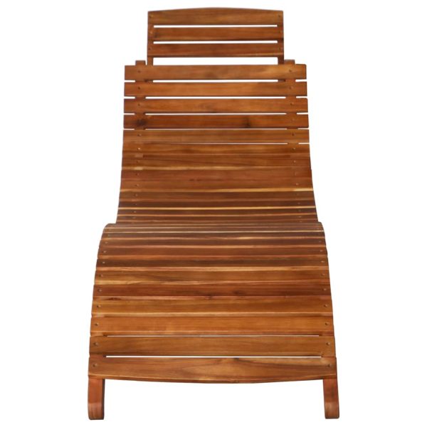 Espreguiçadeira com mesa madeira de acácia maciça castanho - Image 6