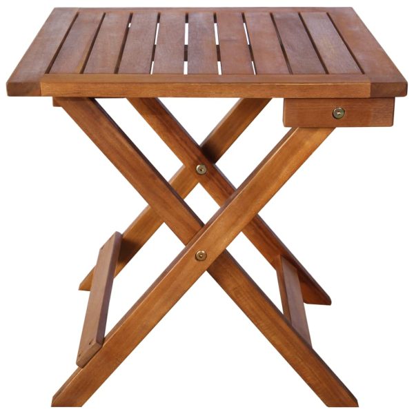 Espreguiçadeira com mesa madeira de acácia maciça castanho - Image 9