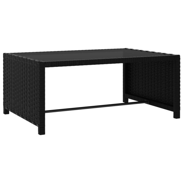 Espreguiçadeiras com mesa 2 pcs vime PE preto - Image 8