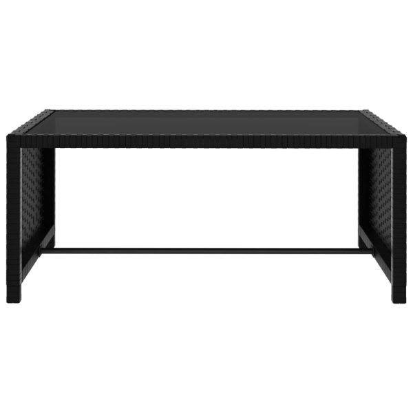 Espreguiçadeiras com mesa 2 pcs vime PE preto - Image 9