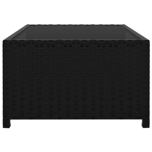 Espreguiçadeiras com mesa 2 pcs vime PE preto - Image 10