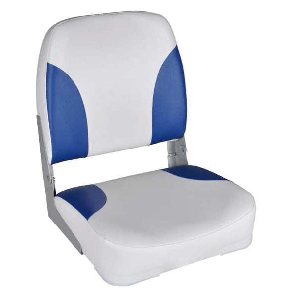 Assentos barco 2 pcs encosto dobrável azul/branco 41x36x48 cm - Image 2