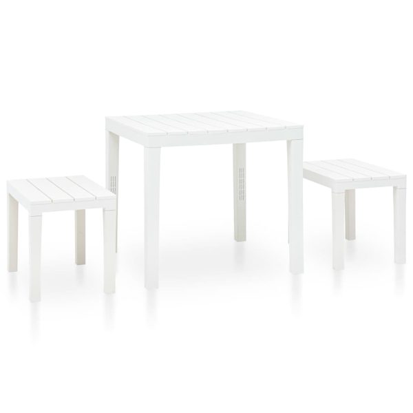 Mesa de jardim com 2 bancos plástico branco
