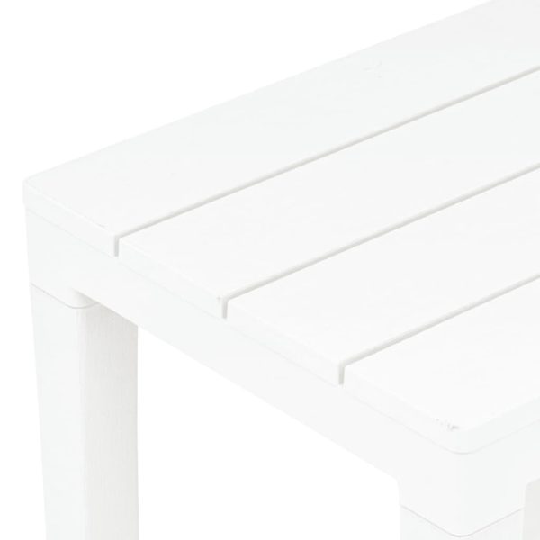 Mesa de jardim com 2 bancos plástico branco - Image 11