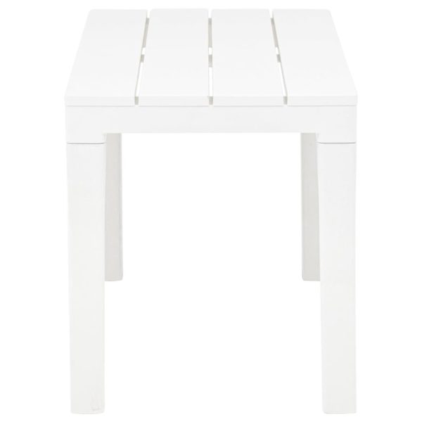 Mesa de jardim com 2 bancos plástico branco - Image 9