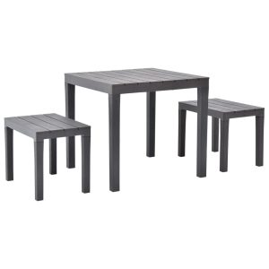 Mesa de jardim com 2 bancos plástico castanho