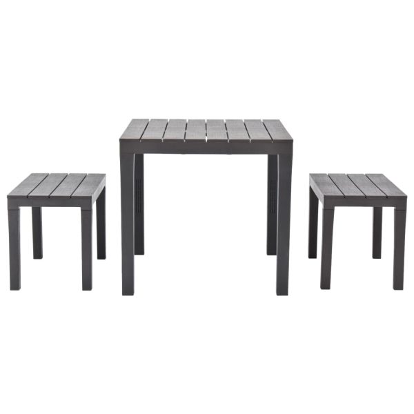 Mesa de jardim com 2 bancos plástico castanho - Image 2