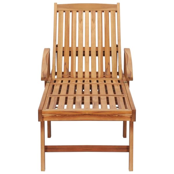 Espreguiçadeiras com mesa 2 pcs madeira de teca maciça - Image 6