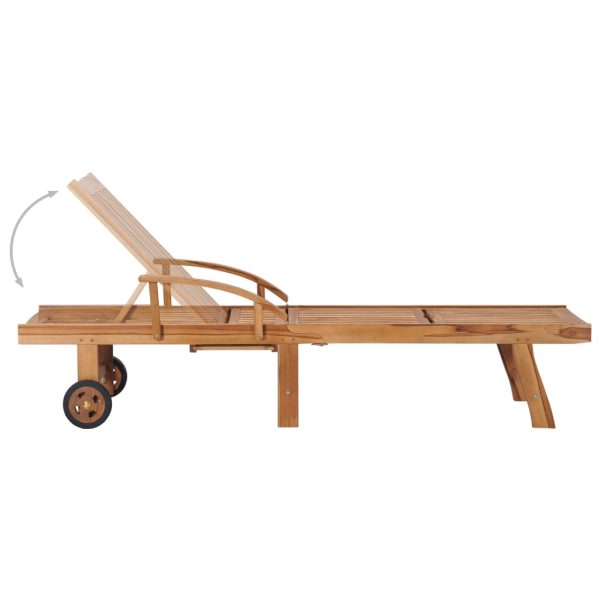 Espreguiçadeiras com mesa 2 pcs madeira de teca maciça - Image 7