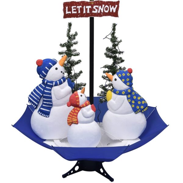 Árvore Natal c/ neve base formato guarda-chuva 170 cm PVC azul - Image 3