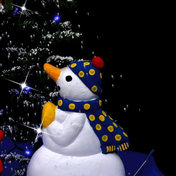 Árvore Natal c/ neve base formato guarda-chuva 170 cm PVC azul - Image 7