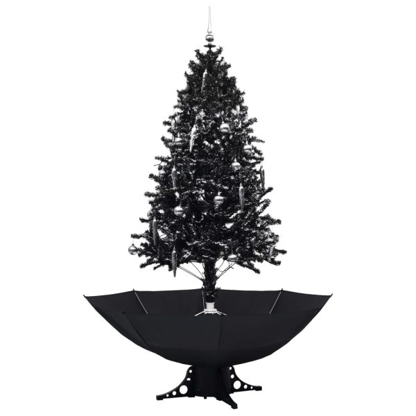 Árvore Natal c/ neve base formato guarda-chuva 190 cm PVC preto - Image 2