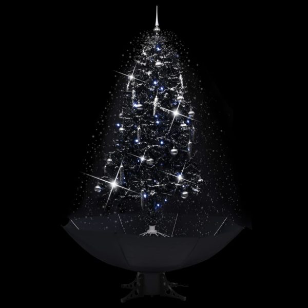 Árvore Natal c/ neve base formato guarda-chuva 190 cm PVC preto - Image 3