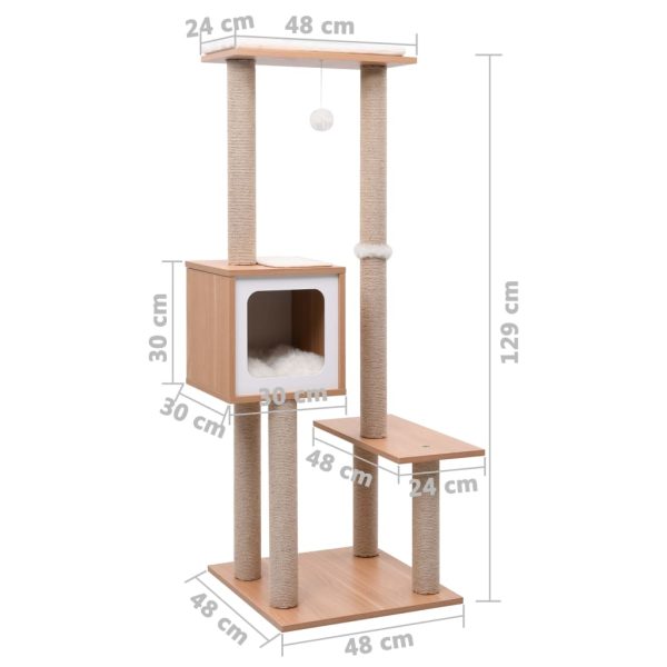 Árvore para gatos c/ tapete arranhador sisal 129 cm - Image 8