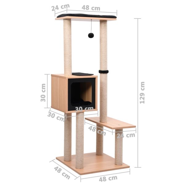Árvore para gatos c/ tapete arranhador sisal 129 cm - Image 8