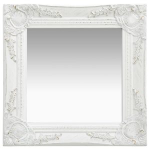 Espelho de parede estilo barroco 40x40 cm branco