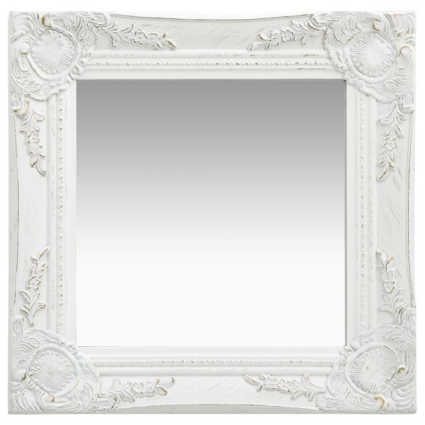 Espelho de parede estilo barroco 40x40 cm branco