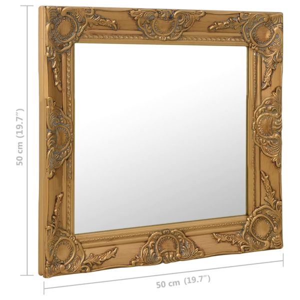 Espelho de parede estilo barroco 50x50 cm dourado - Image 6