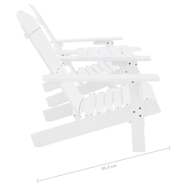 Cadeiras jardim Adirondack + mesa centro madeira abeto branco - Image 7