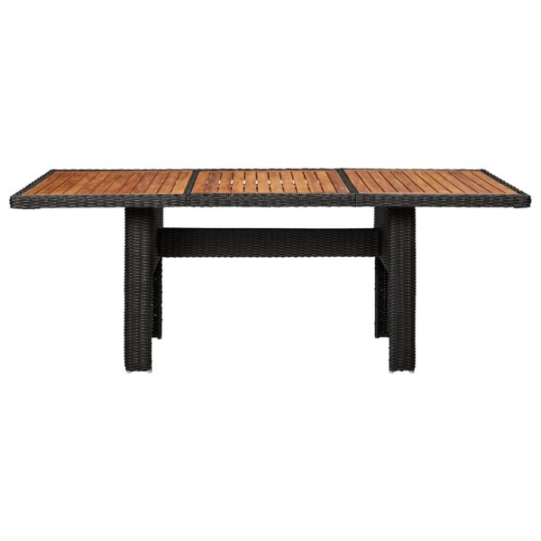 Mesa de jantar jardim 200x100x74 cm vime PE preto - Image 2
