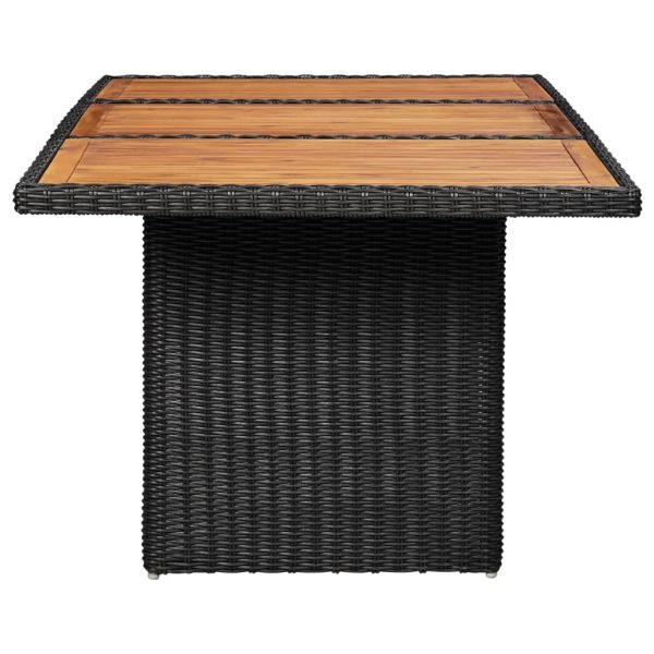 Mesa de jantar jardim 200x100x74 cm vime PE preto - Image 3