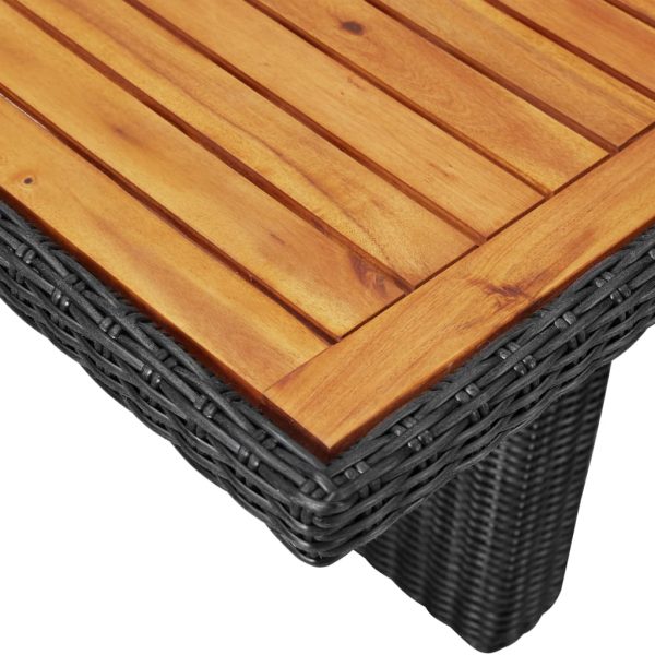 Mesa de jantar jardim 200x100x74 cm vime PE preto - Image 4