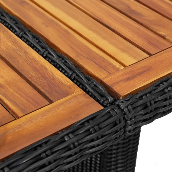 Mesa de jantar jardim 200x100x74 cm vime PE preto - Image 5