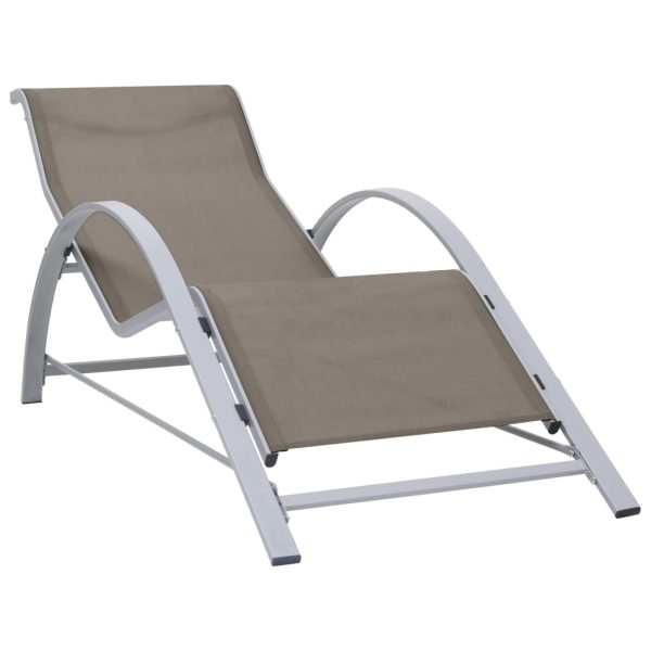 Espreguiçadeiras com mesa 2 pcs alumínio cinzento-acastanhado - Image 3